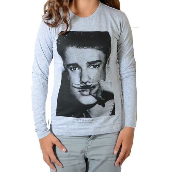 T-shirt Little Eleven Paris Bieber LS Mixte - Grå - 8 år