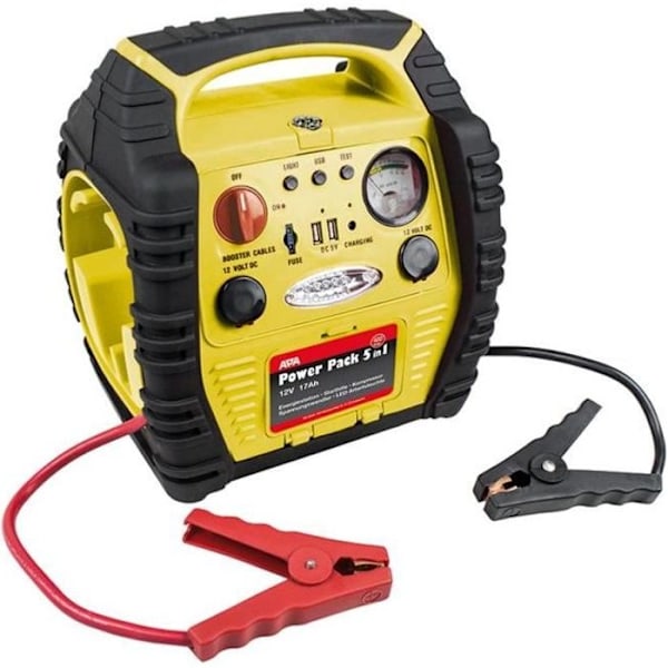 Starthjälp - Power Pack - 12V - 17Ah - 18bar kompressor - 5-ljus LED-lampa