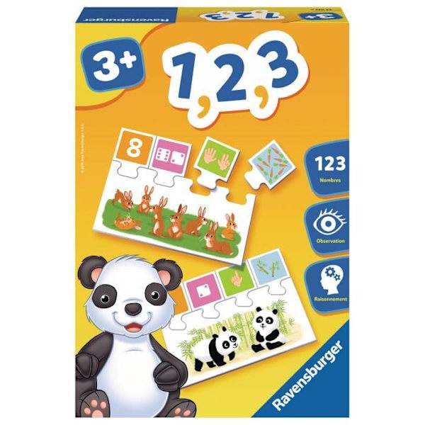 1, 2, 3 - Pedagogiskt spel - Lära sig siffror - Ravensburger - Från 3 år Flerfärgad
