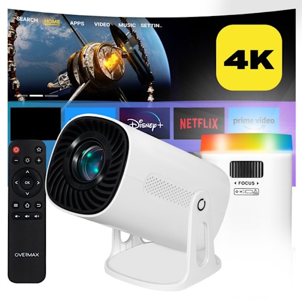 Videoprojektor OVERMAX Multipic VEER - 4K - 200’’ - 2000 Lumen - Högtalare - Bärbar