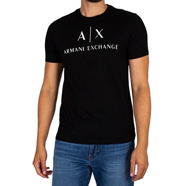 T-shirt - Armani Exchange - Svart - Rund hals - 100% bomull - Storlek L Svart M