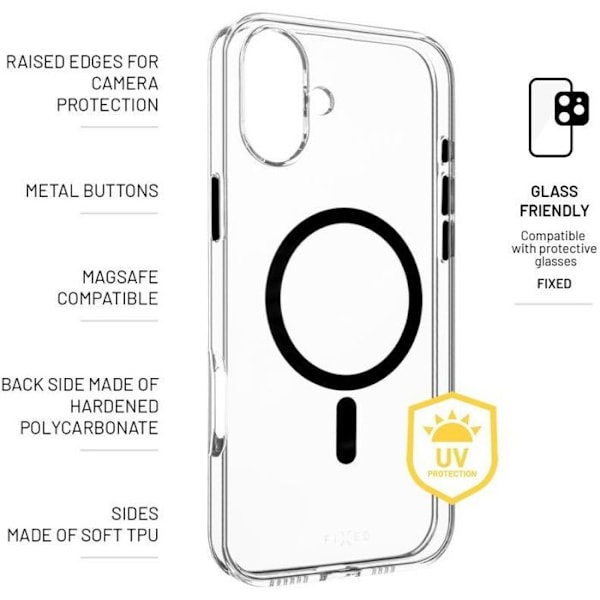 FIXERAD MagPurity bakplatta med Magsafe-stöd för Apple iPhone 16 Plus klar
