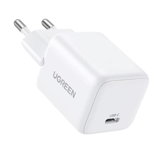 Laddare - UGREEN - X513 - 30W USB-C - GaN - USB-C-kabel 1 m Vit