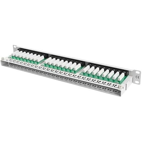 1U patchpanel - LANBERG - PPU5-1048-S - 48 portar - CAT. 5E - Grå