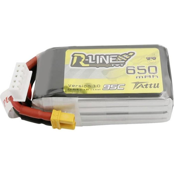 Batteripaket (LiPo) - TATTU - 14,8 V 650 mAh - 4 celler - 95 C Softcase XT30