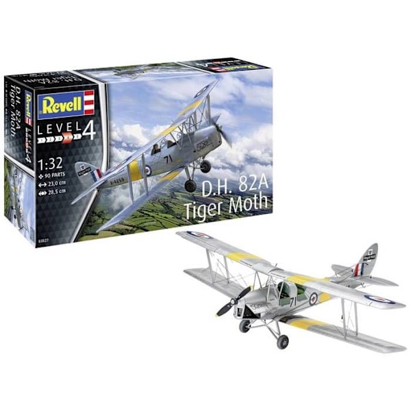 Modell för att montera D.H. TIGER MOTH - REVELL - REV03827 - Blandat - Vuxen - 12 år gammal