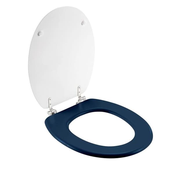 Toalettlock Tryckt "Labyrint" 46cm Vit Blå