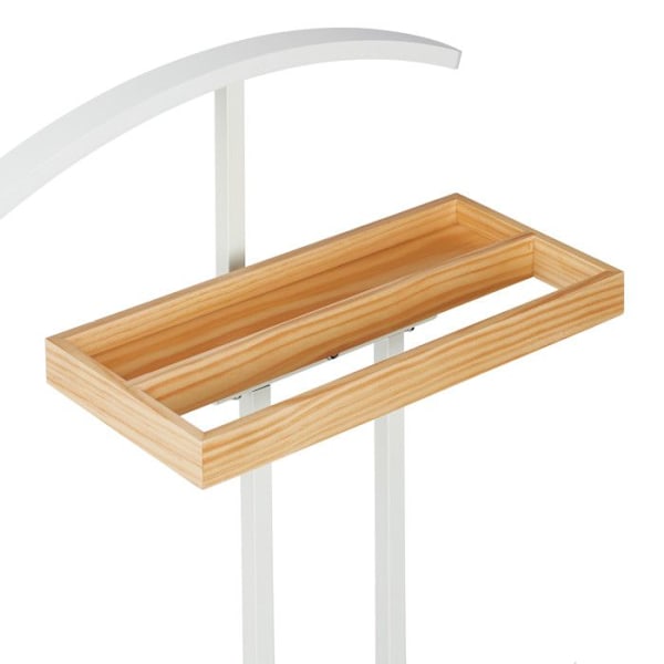 Relaxdays Valet de chambre, Natt, stöd i trä, stående, kostymer utan veck, MDF och metall, HlP 102 x 46 x 24cm, vit vit, ljusbrun