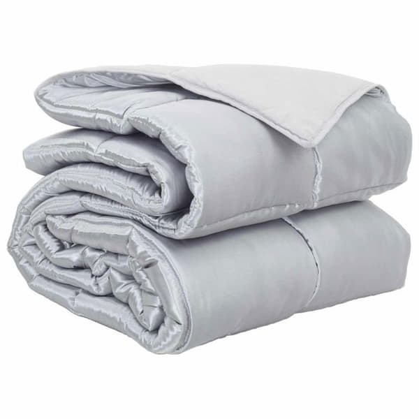Sängkläder - VIDAXL - 220 x 140 cm - Vadderad - Mikrofiber satin - Allergivänlig Silver