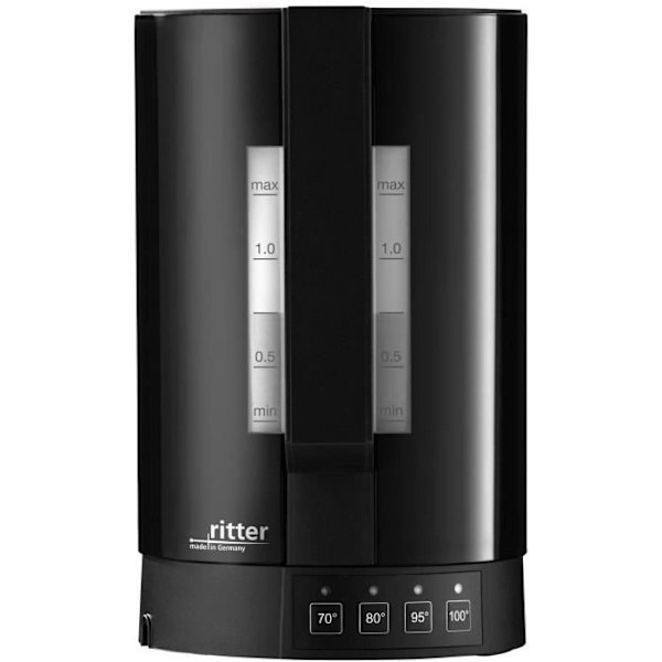 Ritter Fontana5 Vattenkokare - Svart - 1,1 L - 2800 W - Anti-kalk - Håller varm Svart