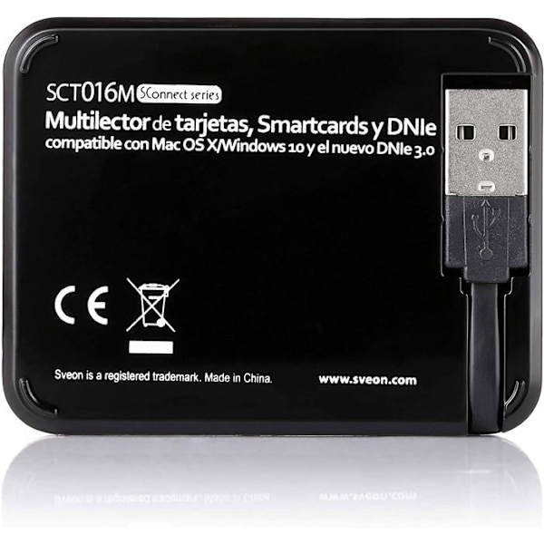 Sveon extern minneskortläsare Elektronisk dni-läsare + Kort + SIM + CF Svart