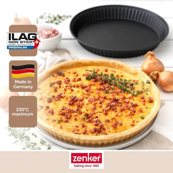 Quicheform - Zenker - 30 cm - Rostfritt stål - Non-stick - Svart Svart