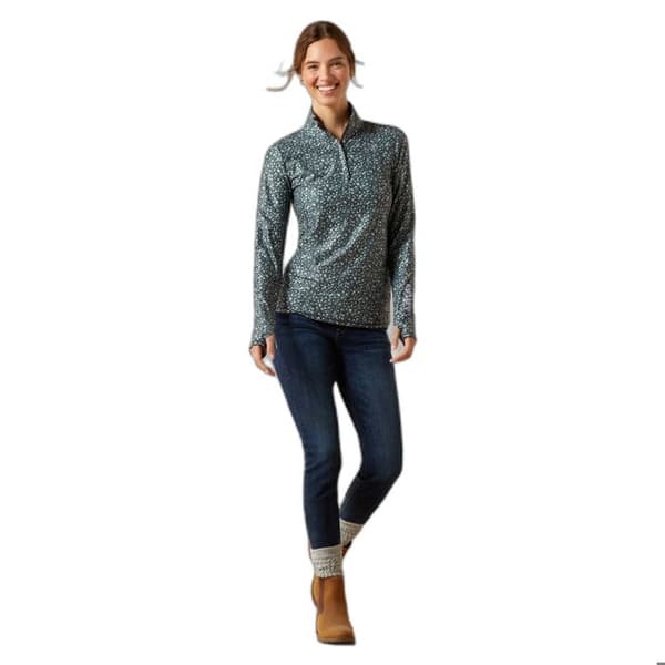 Ariat Lowell 3.0 dam ridtröja 1/4 zip blomma ditsy S