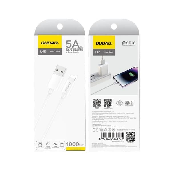 USB-A kabel Dudao för Lightning 2A 1 m för iPhone 12, 13 och 14, snabb laddning