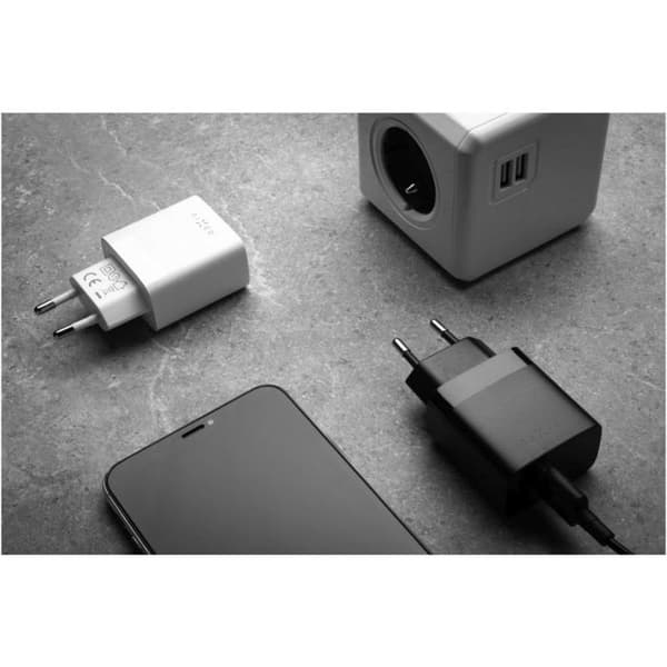 Laddare - FIXED - FIXC17N-2U-WH - Snabbladdning - 2 USB-A-utgångar - 1,2 m kabel Vit