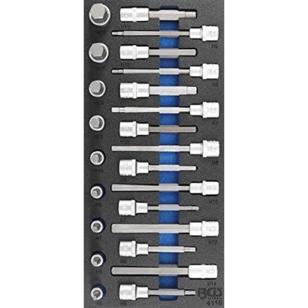 Bitshylssats - BGS TECHNIC - 1/2" - invändig sexkant - Krom-vanadinstål (S2)