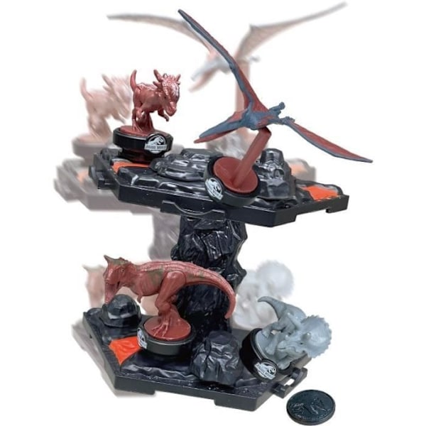 Balansspel - EPOCH-SPEL - Jurassic World Volcano Quake - Dinosaurier på plattformen, sist på plats vinner! Flerfärgad