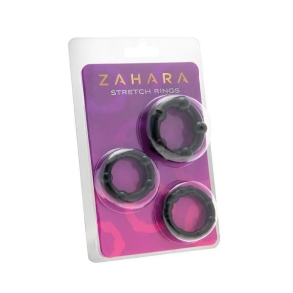 Cockringar - Zahara - Set om 3 - Svart - TPR deformerbar - Diameter 3-3,5 cm Svart