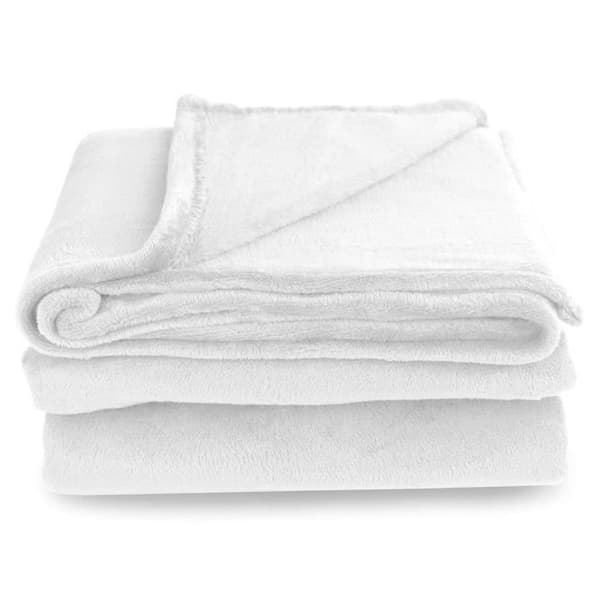 Fleece Mikrofiber Pläd 70 x 150 cm Vit Ecru