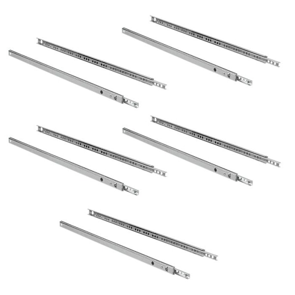 Draglådsrullgångar - Emuca - Set om 5 - Kullager - Höjd 17 mm - Djup 342 mm Galvaniserad