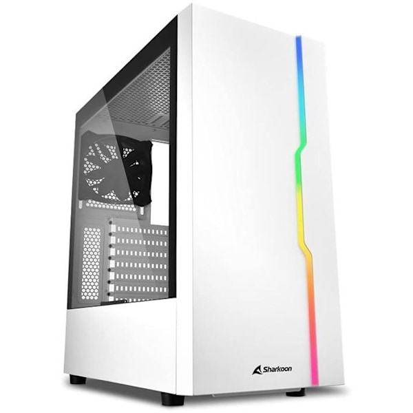 PC-chassi - Sharkoon - RGB Slider - Midi Tower - Härdat glas - Metall - Vit Vit