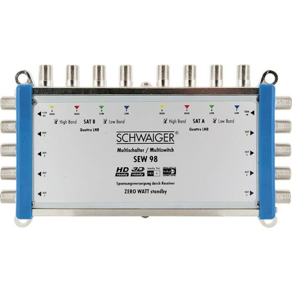 Schwaiger GmbH Schwaiger Multiple Switch (Lämplig för upp till 16 deltagare, ingen nätverksanslutning krävs; T2 DVB) - SEW98 5
