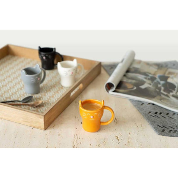 Mugg - kopp - mazagran Balvi - 27197 - Kaffeservering Mjau! 4 kattformade koppar Kapacitet: 90 ml (x4) Keramik