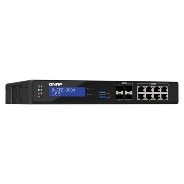Routeur QuCPE - QNAP - C3758R - 8x2.5GbE RJ45 - 4x10GbE SFP+ - Intel Atom C3758R