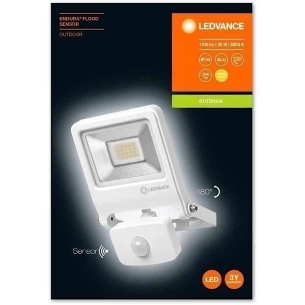 Endura översvämningssensor utomhus LED-projektor - LEDVANCE - 20W - 1500 lm - 3000K vit Vit