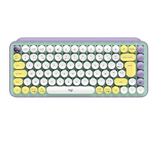 Logitech POP Keys Mekaniskt trådlöst tangentbord med anpassningsbara emojinycklar, Bluetooth eller USB, hållbar kompakt design - Mint