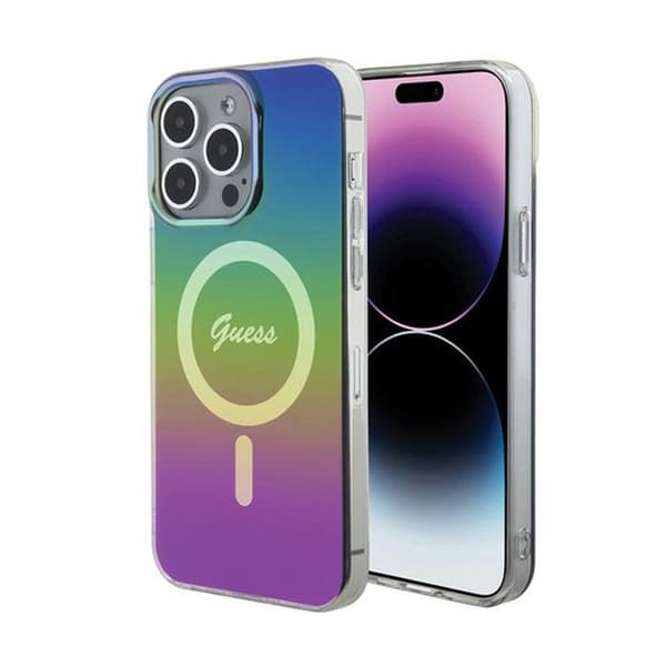 Mobilskal - Guess - IML Iridescent - iPhone 15 Max - MagSafe-kompatibel - Hård Iriserande