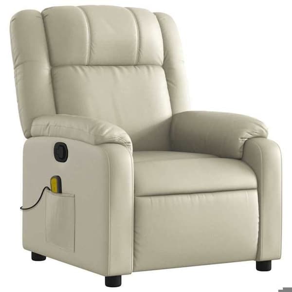 vidaXL massagefåtölj kräm konstläder 373530
