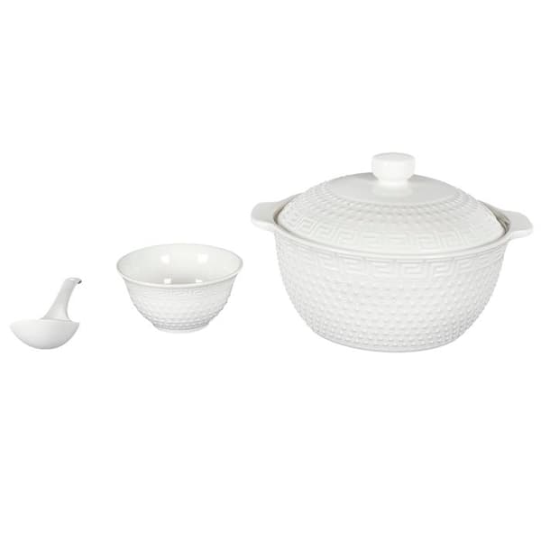 Soppset - HOME DECO FACTORY - 9 Delar - Porslin - Vit Vit