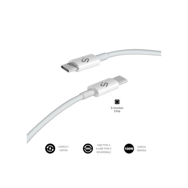 USB-C till USB-C-kabel - SUBBLIM - Snabbladdning 100 W - Cable Plus 100W DC - E-Marker chip