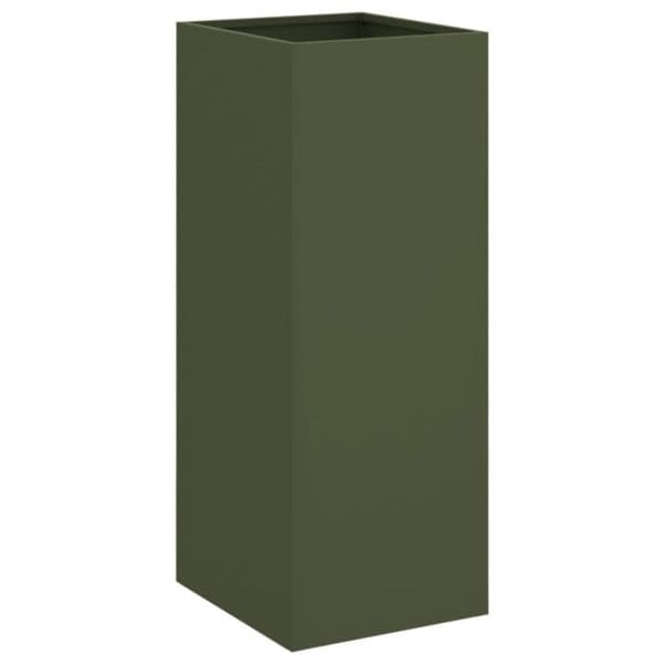 vidaXL Olivgrön blomlåda 32x29x75 cm stål 841574 olivgrön
