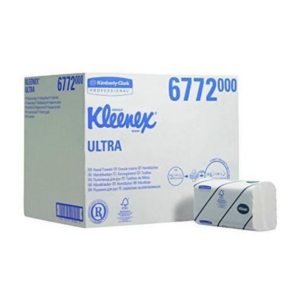 Kleenex 6772 ULTRA Storformat vikta handdukar, Airflex Technology, 2820 3-faldiga format, kod 6772, 30 förpackningar med 94 format...