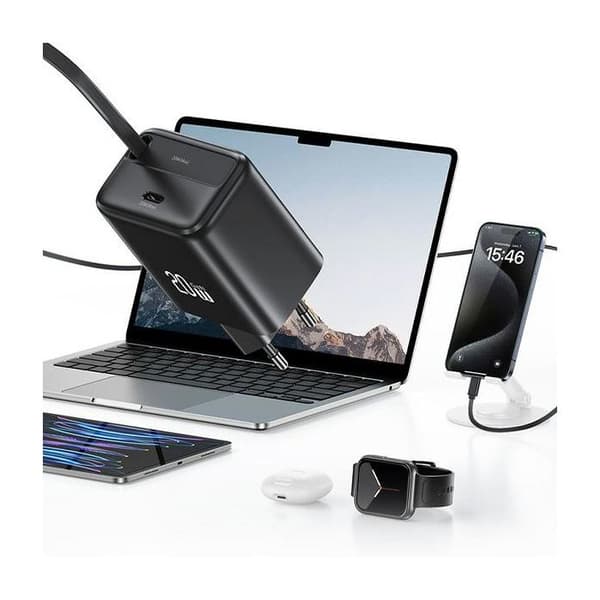 USB-C-laddare - USAMS - YC CC233TC02 - 20W PD+QC - Fällbar kabel - Vit Vit