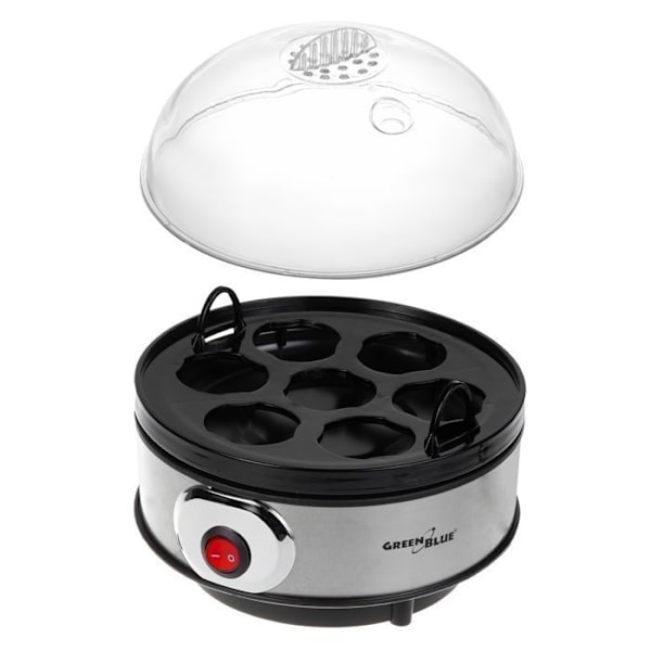 GreenBlue automatisk äggkokare, effekt 400W, upp till 7 ägg, måttbägare, 220-240V~, 50 Hz, GB572 svart stål