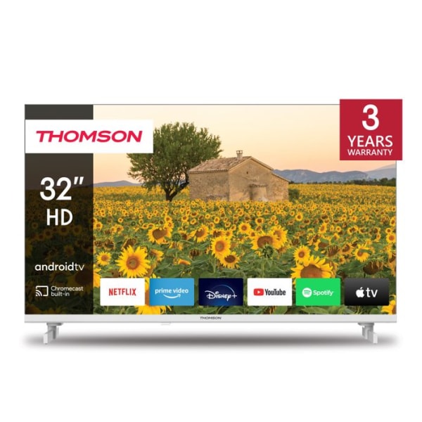 Thomson 32" (81 cm) Smart HD LED-TV Vit Android – 32HA2S13W - Netflix, Prime Video, Disney+