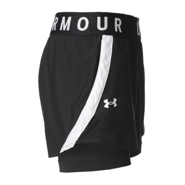 2 i 1 shorts - Under Armour - Play Up - Damer - Svart/vit Svart vit S