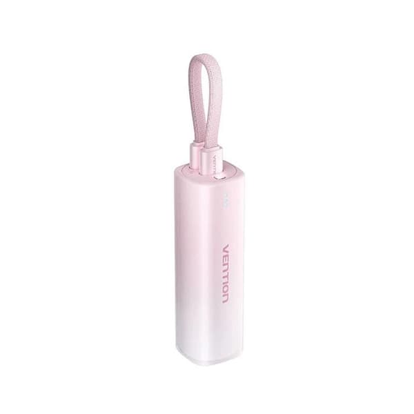 Extern batteri - VENTION - FHWR0 - 5000mAh - Typ-C - Lightning - Rosa Ros