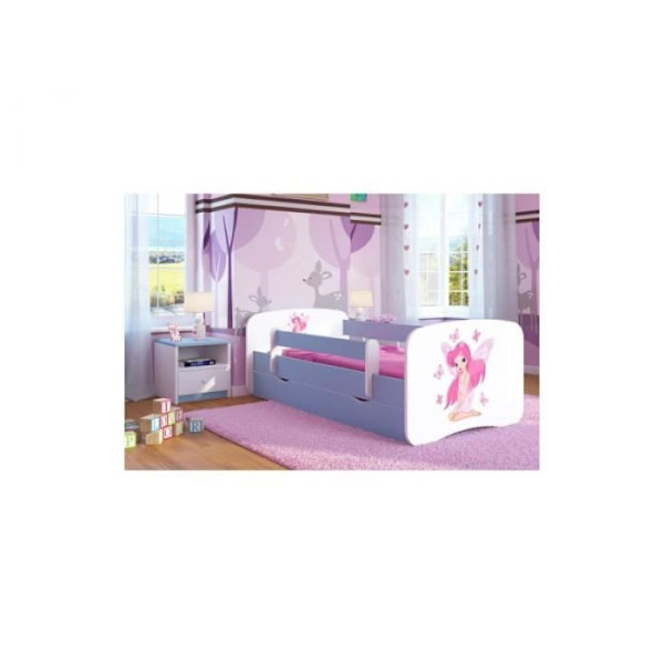 Kocot Kids Cot Babydreams älvblå med fjärilar utan låda, madrass 140/70 - 5903282000223