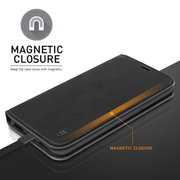 BEZ PU4-BGS5 Fodral för Samsung Galaxy S5, Samsung Galaxy S5 - S5 Neo Premium Leather Flip Cover, Magnetisk stängning - Svart