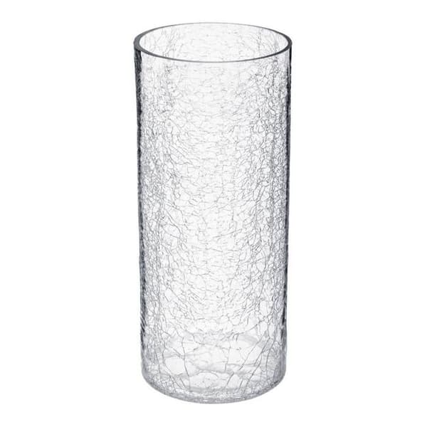 Cylindervas i sprucket glas H30cm Transparent