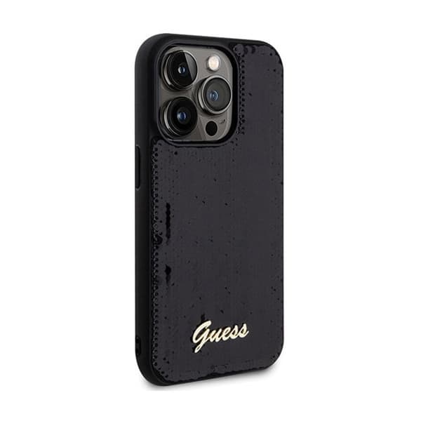 Telefonfodral - Guess - iPhone 13 Pro Max - Svart - Sequin Script - Metall svart