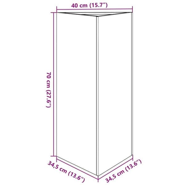 vidaXL Triangulär Jardinär i anthracit 40x34,5x70 cm stål 851161