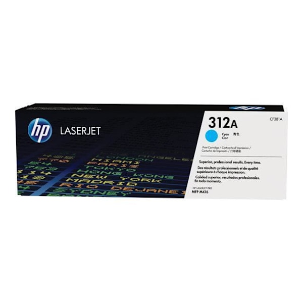 HP LaserJet 312A tonerkassett - Cyan (CF381A) - LaserJet - Paket med 1 - Upp till 2700 sidor ISO/IEC 19798