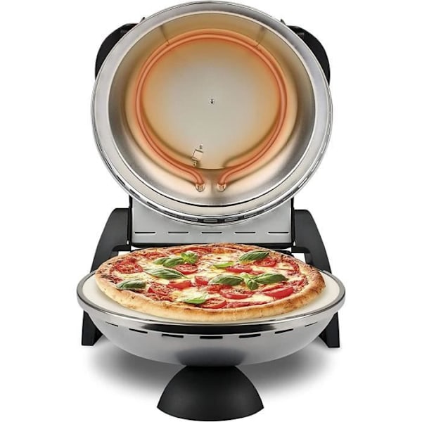 Pizzaugn G3 FERRARI - Limited Edition - 31cm - 1200 Watt - Eldfast stenplåt - Grå / Svart Grå och svart