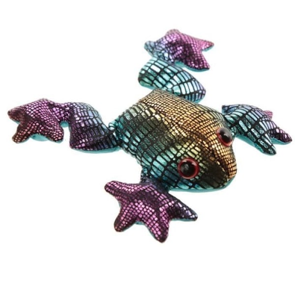 Figurindjur sable Groda Puckator - blå/rosa/grön - 10 cm