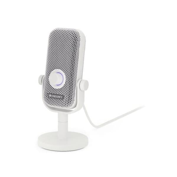 Spel Mikrofon - ENDORFY - Solum Voice S Onyx Vit - Kardiode - RGB Belysning - USB-C Vit.